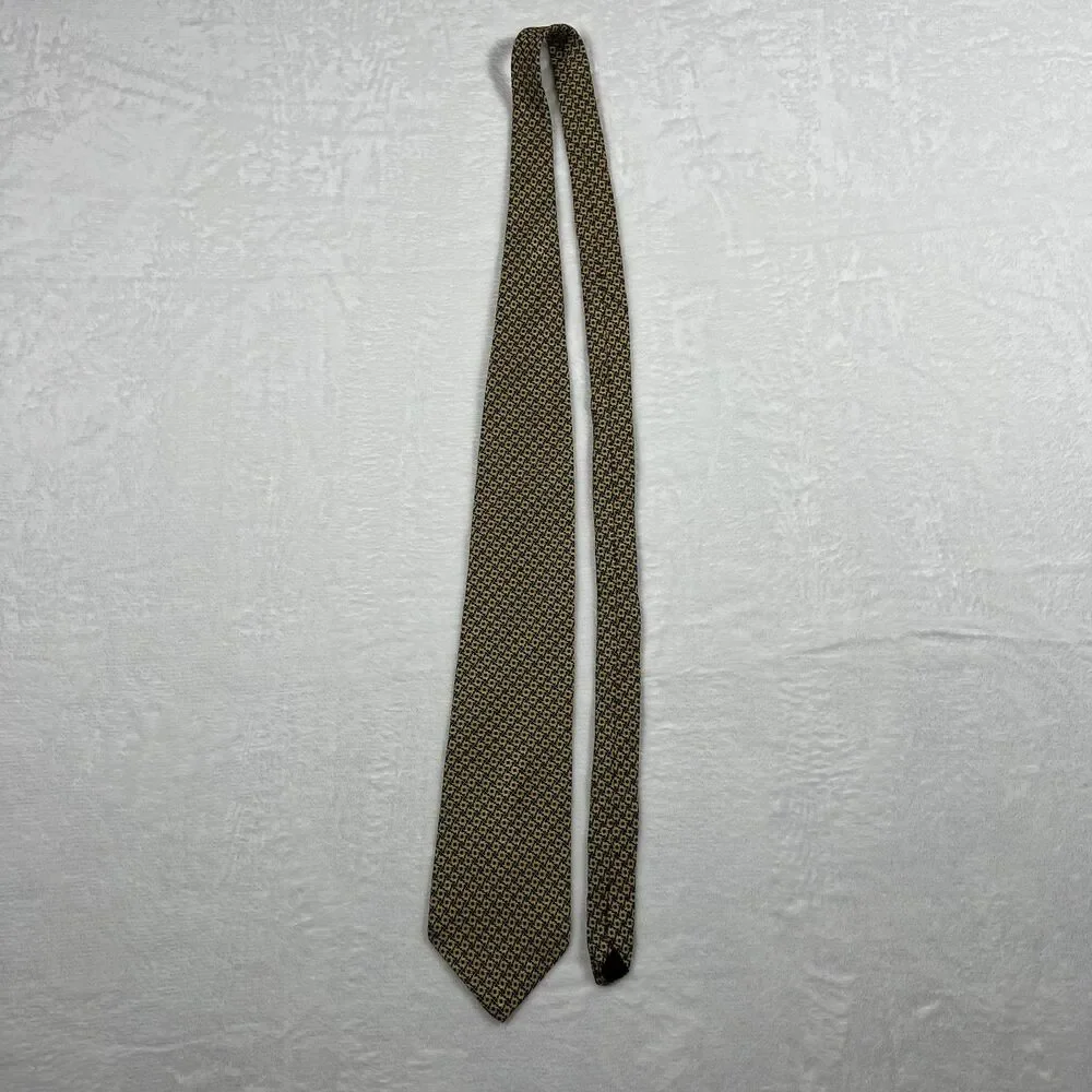D.C. by Daniel Craig Mens Silk Necktie Tie Italian Silk Gold Black Diamond